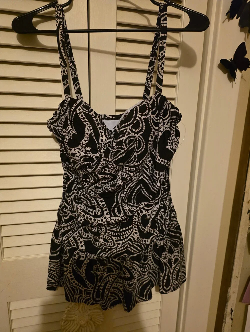 Black & White Printed One-piece Bathing Suit... Like New!!!